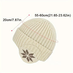 Winter Beanie Hat Knit Skull Cap With Earflaps