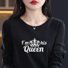 Crown Letter I'm His Queen Pattern Iron on Sticker