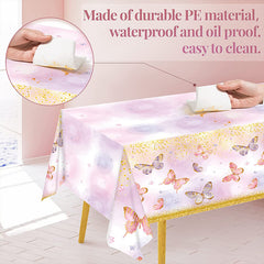 Colorful Butterfly Tablecloth for Kids' Party
