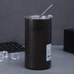320 600ml Stainless Steel Coffee Cup Large Capacity Vacuum Straw Cup