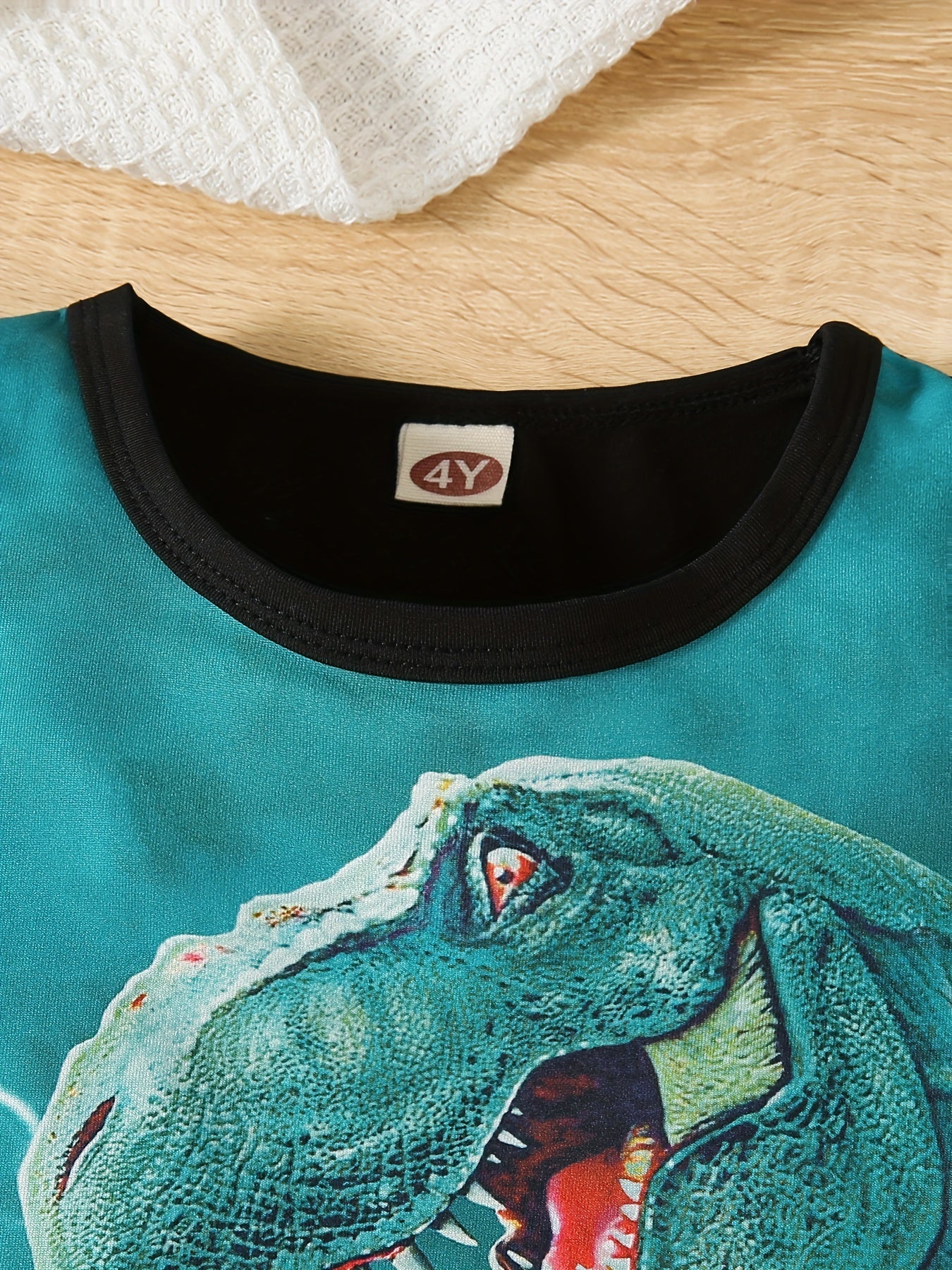 2pcs Boys Dinosaur Lightning T-shirt & Shorts Summer Clothes Sets
