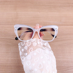 Retro Jelly Rivet Cat Eye Square Clear Lens Computer Glasses