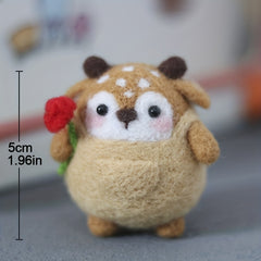 1pc Deer Wool Felt Poking Diy Material Bag Creative Needle Felting Gift