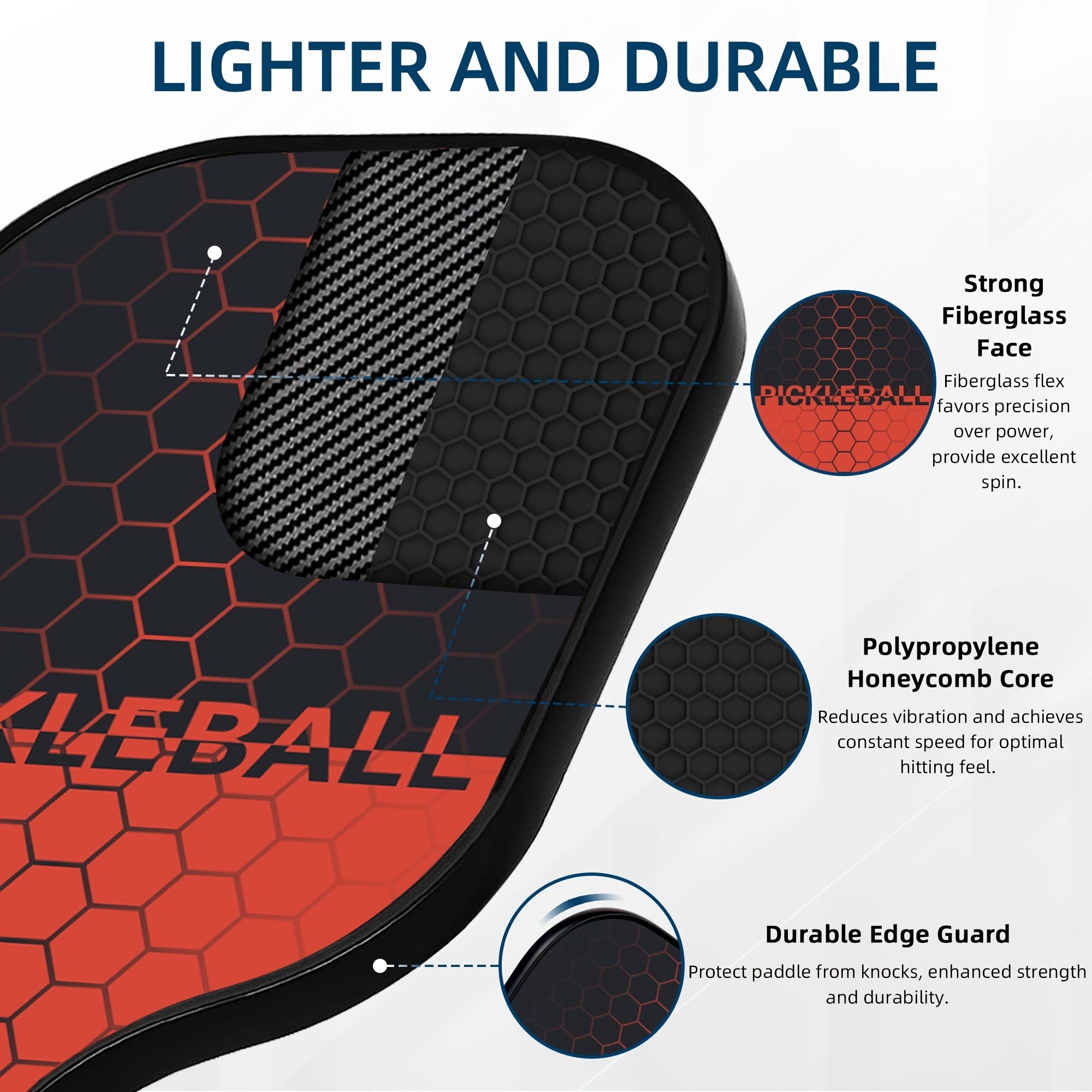 1pc Fiberglass Pickleball Racket Set with 2 Rackets, 4 Balls, and Bag