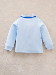 Toddler Baby Boys Lapel Pullover Top Long Sleeve Casual Sweatshirt