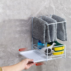 Kitchen Sponge Drain Rack Wall Mounted Storage Rack