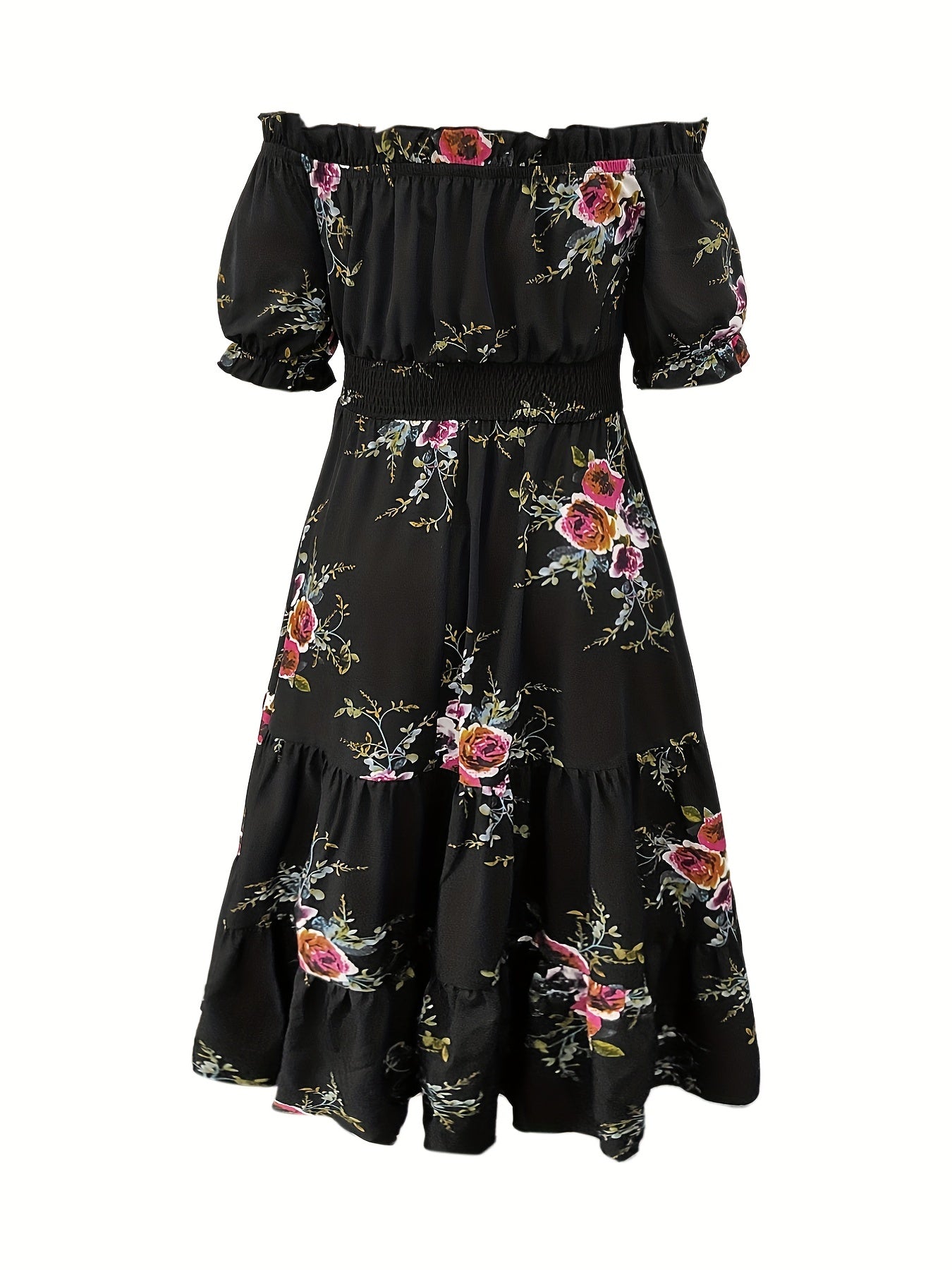 Floral Print Off Shoulder Summer Dress