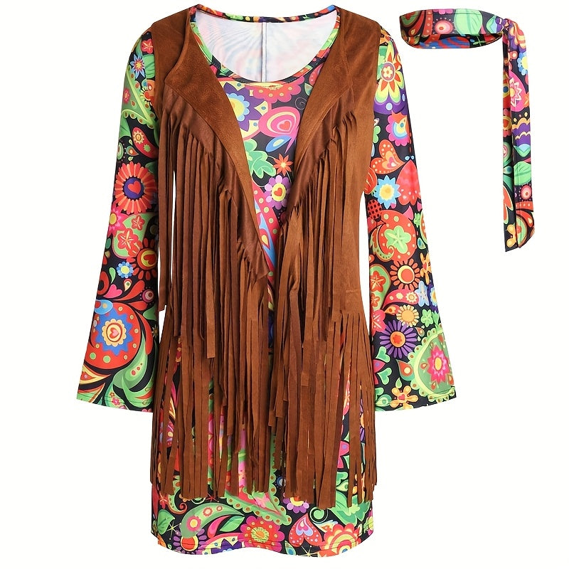 70s 80s Retro Disco Hippie Performance Costume Set