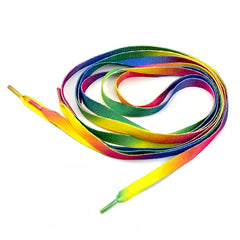Colorful Rainbow Print Flat Canvas Shoe Laces 43 31''