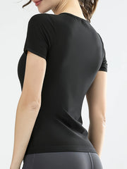 Short Sleeve Sauna Sweat Fitness Training Top Women's Activewear