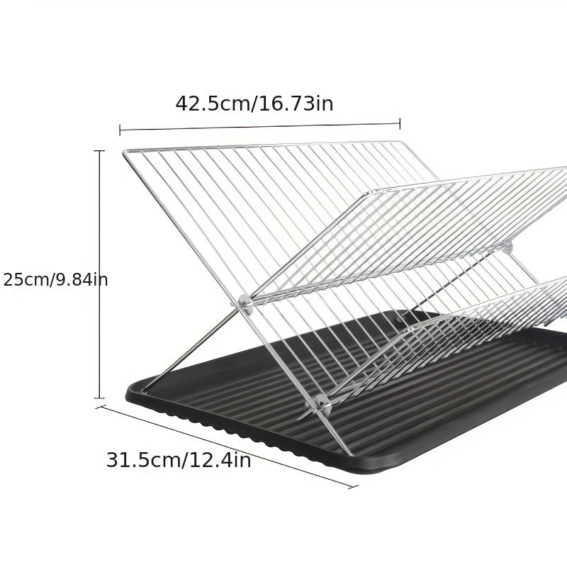 Foldable X-shaped Draining Rack Countertop Dish Bowl Storage