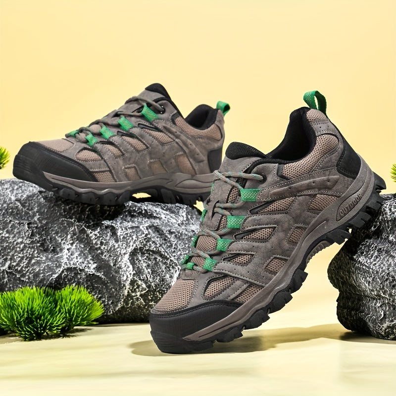 Men's Mesh Lace Up Hiking Sneakers Wear resistant Outdoor Shoes