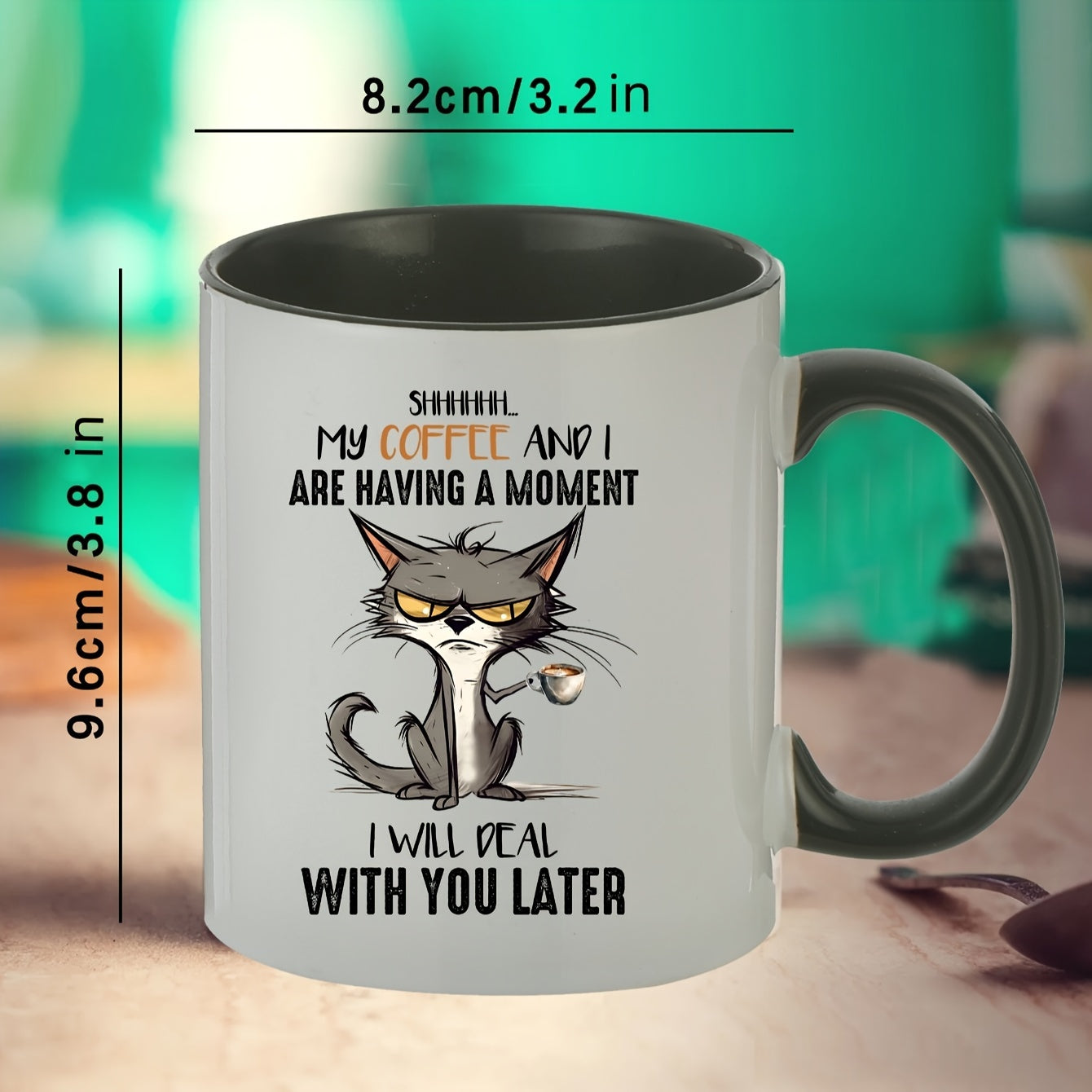 11oz Cat Drinking Coffee Ceramic Mug Great Gift For Mom Friends