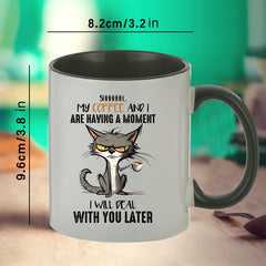 11oz Cat Drinking Coffee Ceramic Mug Great Gift For Mom Friends