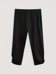 Solid Cutout Skinny Capris Leggings for Women