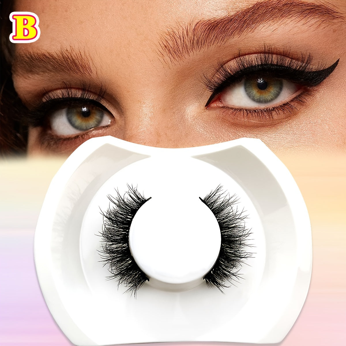 Cat Eye Look Full False Eyelashes 20mm Faux Mink Lashes Fluffy Eye End