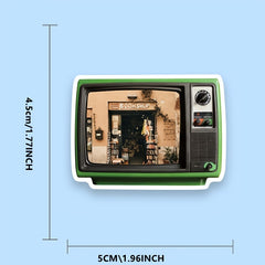 50pcs Retro TV Computer Graffiti Stickers Notebook Luggage Waterproof DIY Toys