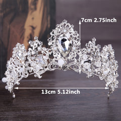Silvery Rhinestone Bridal Crown Princess Tiara Headband