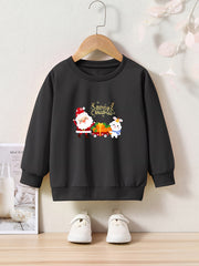 Snowman Graphic Crew Neck Sweatshirt Kids Christmas Gift