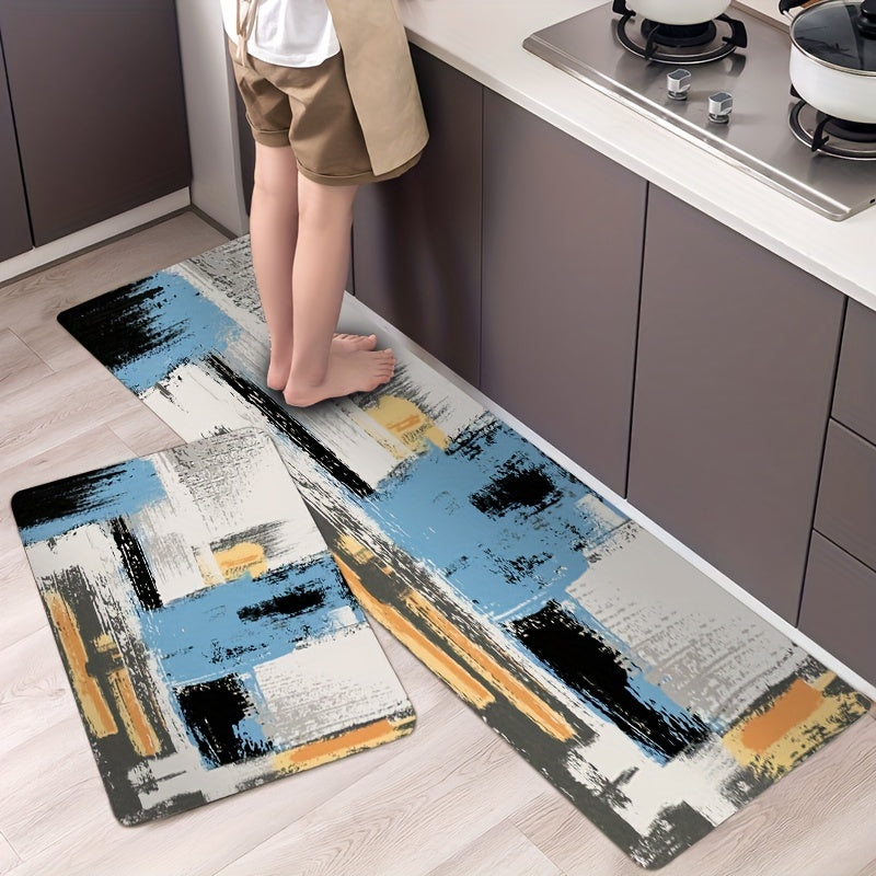 Anti-Fatigue Kitchen Sponge Mat, Abstract Pattern, Non-Slip, Machine Washable