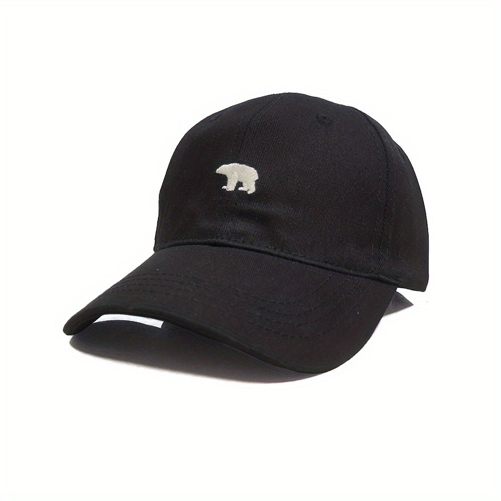 Vintage Polar Bear Pattern Embroidered Baseball Cap for Kids