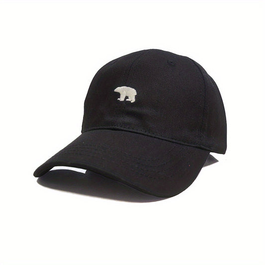 Vintage Polar Bear Pattern Embroidered Baseball Cap for Kids
