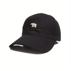Vintage Polar Bear Pattern Embroidered Baseball Cap for Kids