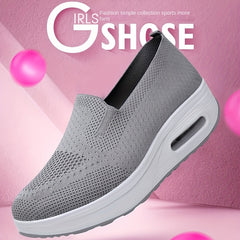 Women's Air Cushion Sock Shoes Slip On Casual Platform Walking Shoes
