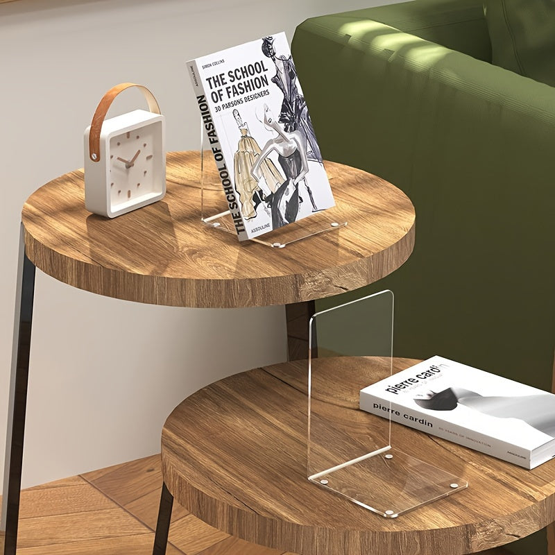 4pcs Acrylic Bookshelf Transparent Book Clip Organizer