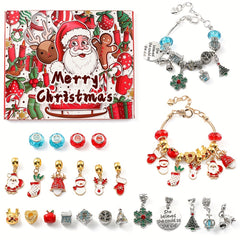 24pcs Dream Charm Bracelets Christmas Advent Calendar Set for Women Children