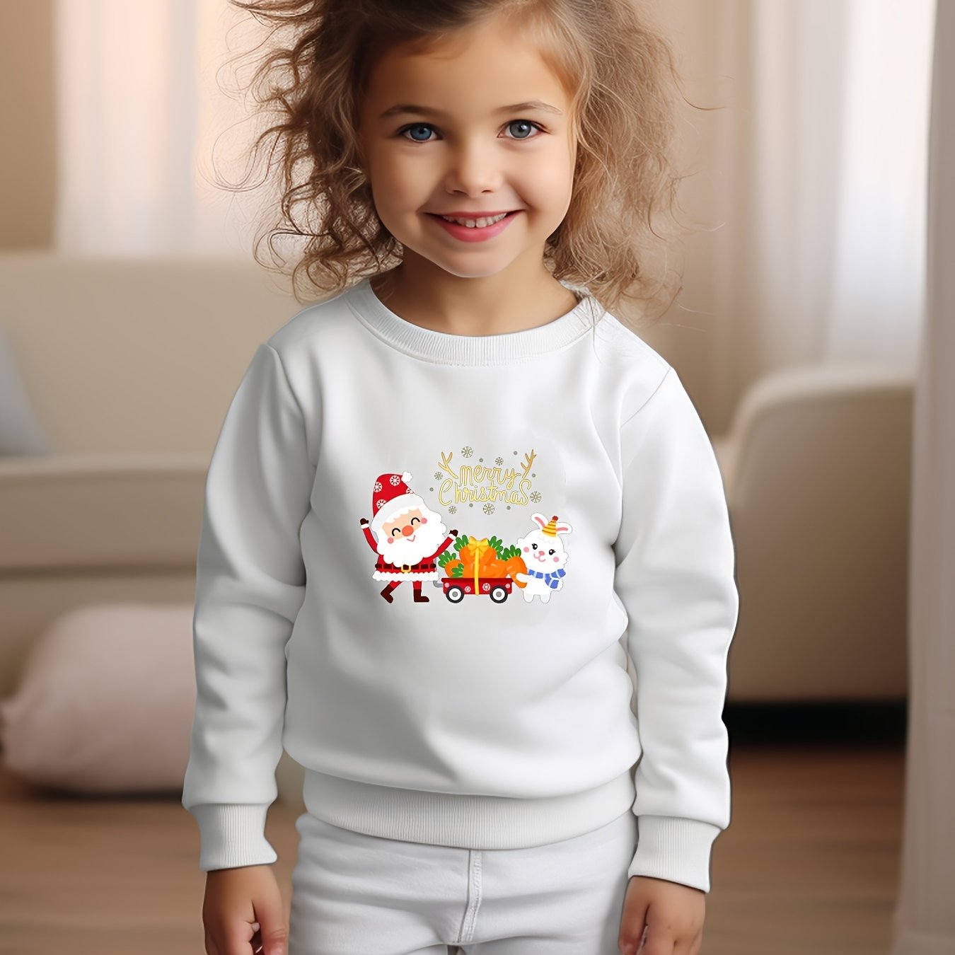 Snowman Graphic Crew Neck Sweatshirt Kids Christmas Gift
