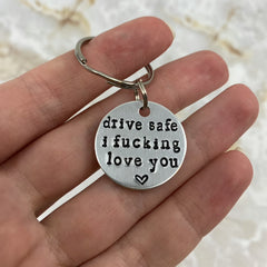 Stainless Steel Drive Safe Keychain Valentine's Gift