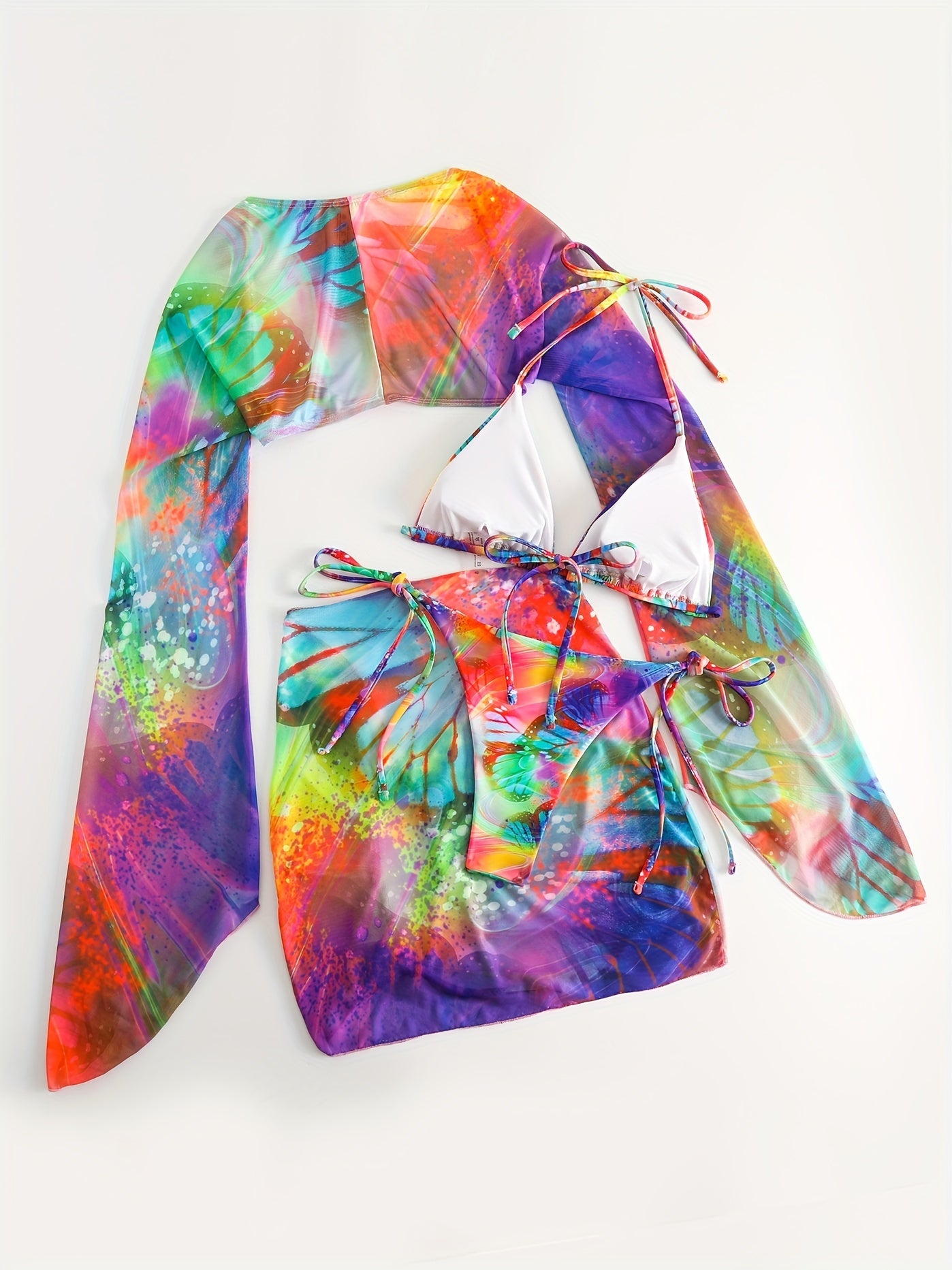 Bell Sleeve Swimsuit Women's Wrap Bathing Suit
