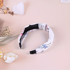 Knotted Wide Edge Headband Solid Bird Print Hairpin Girls Hair Accessories