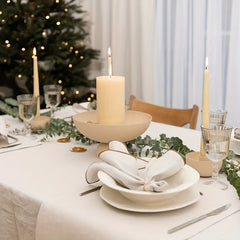 6pcs Beige Polyester Napkin with Coffee Edge for Dining Table Decor