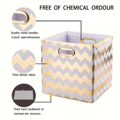 2pcs Foldable Storage Box Metal Handle for Clothes Toys Sundries Room Decor