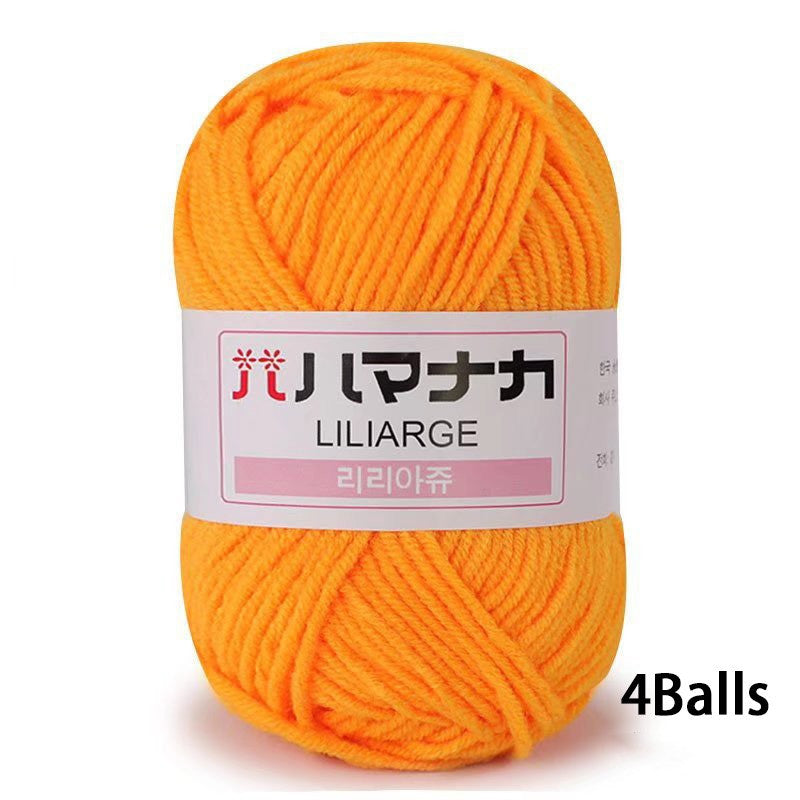 4pcs Milk Thread Doll Thread Baby Child Wool Thread Crochet Thread
