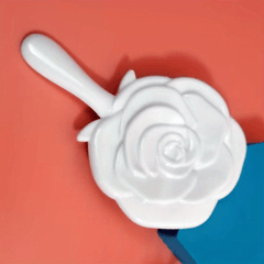 Vintage Embossed Rose Handheld Mirror with Handle Compact