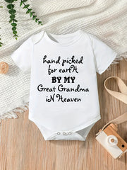 Baby Short Sleeve GREAT GRANDMA IN HEAVEN Romper Bodysuit