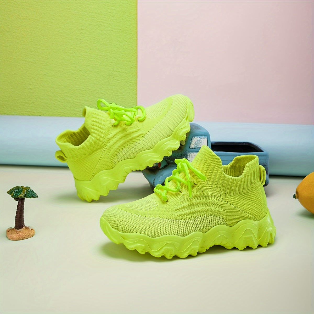 Boys Casual Breathable Woven Shoes Lightweight Non Slip Low Top Running Shoes