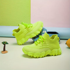 Boys Casual Breathable Woven Shoes Lightweight Non Slip Low Top Running Shoes