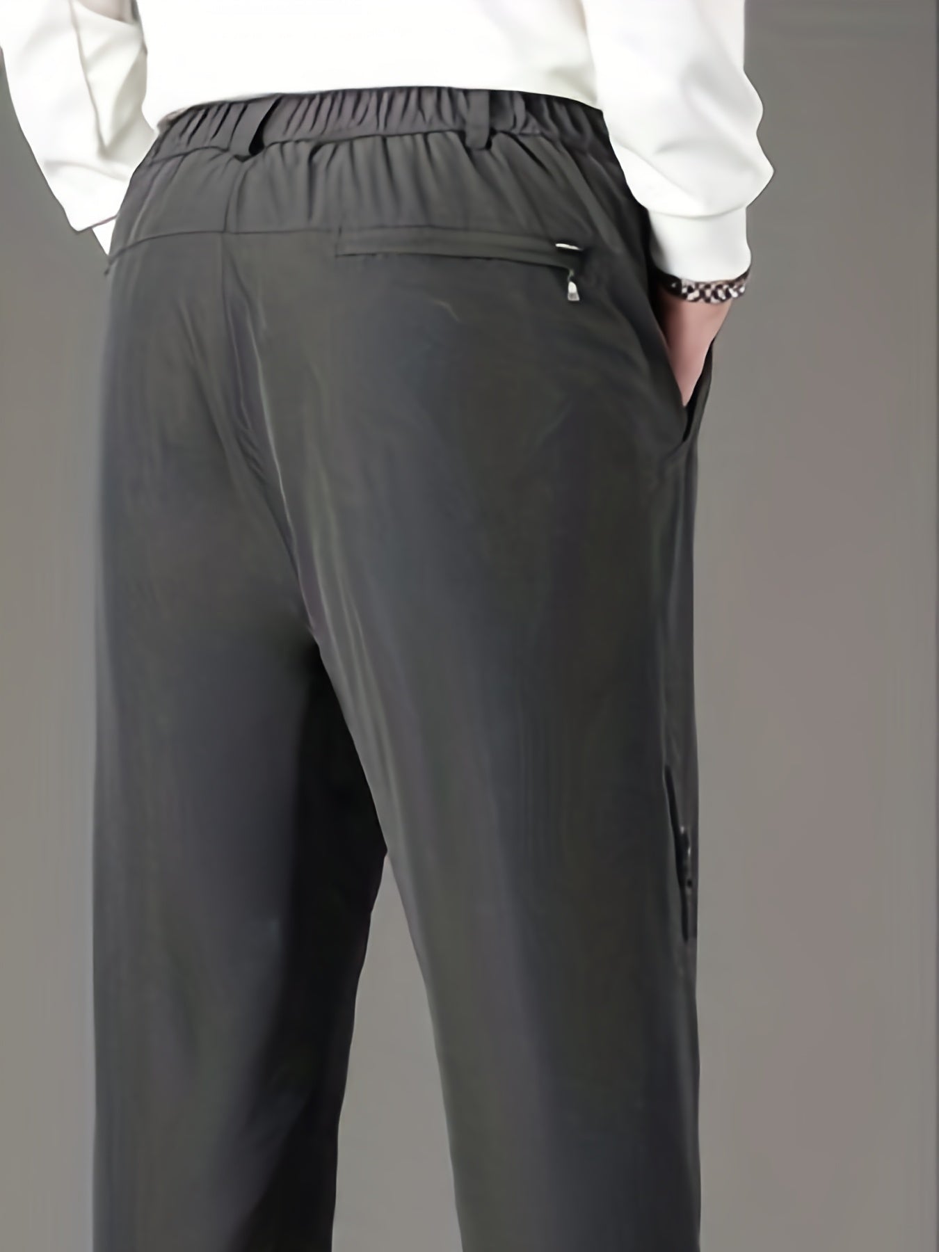 Men's Winter Warm Fleece Lined Pants Outdoor Sports Camping Straight Pants