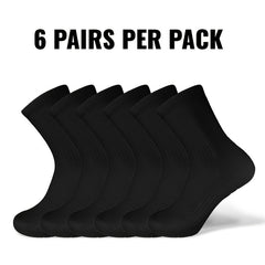 6 Pairs Men's Solid Crew Socks Breathable Non-slip Sports Socks