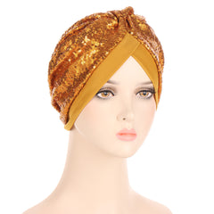 Sequin Bandana Hat Turban Cap Hair Bonnet Head Scarf For Women