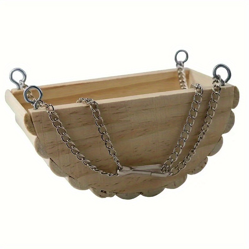Hamster Wooden Swing Toy Hanging Bed Gerbil Mouse Dwarf Hamster Supplies