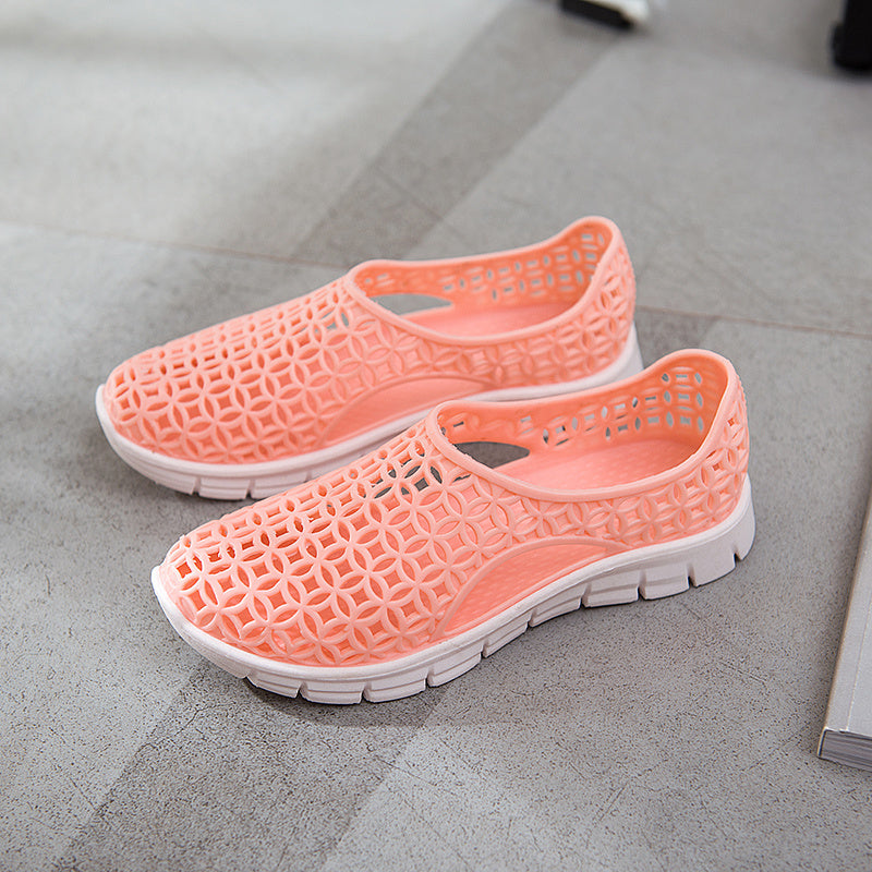 Women's Low Wedge Sandals Hollow Non Slip Beach Shoes