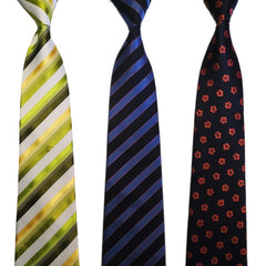 Men's Green Striped Tie Wedding NeckTie Suit