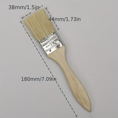 5pcs Wooden Handle Paint Brushes for Marine, BBQ, Household Projects