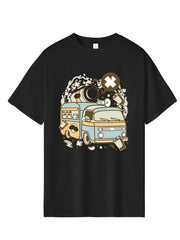 Men's Cartoon Illustration Print T-Shirt Active Casual Comfy Crew Neck Tee