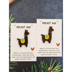 Llama Pocket Hug Card Encouraging Mini Gift Special Birthday Present